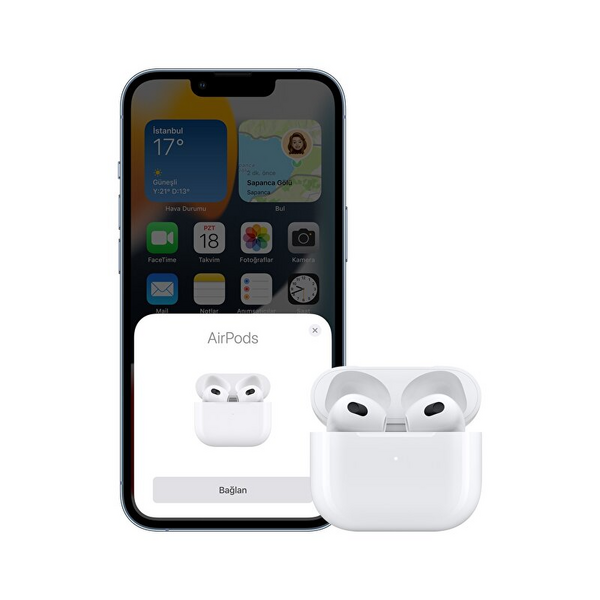 Apple AirPods 3. Nesil ve MagSafe Şarj Kutusu (Apple Türkiye Garantili)