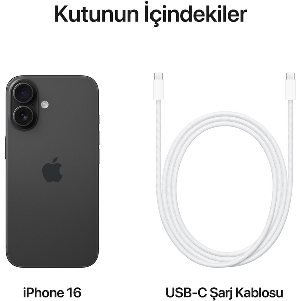 Apple iPhone 16 128 GB Siyah (Apple Türkiye Garantili)