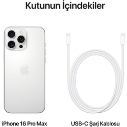 Apple iPhone 16 Pro Max 256 GB Beyaz Titanyum (Apple Türkiye Garantili) - Thumbnail