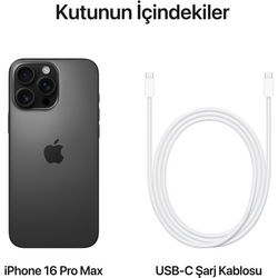 Apple iPhone 16 Pro Max 256 GB Siyah Titanyum (Apple Türkiye Garantili) - Thumbnail