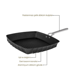 Emsan Diagon 28 cm Grill Tava - Thumbnail